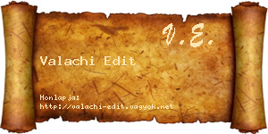 Valachi Edit névjegykártya